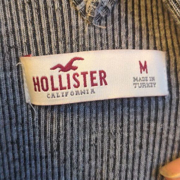 Hollister Ribbed Grey Racerback Fit and Flare Skater Tank Dress Sz M - Picture 7 of 9